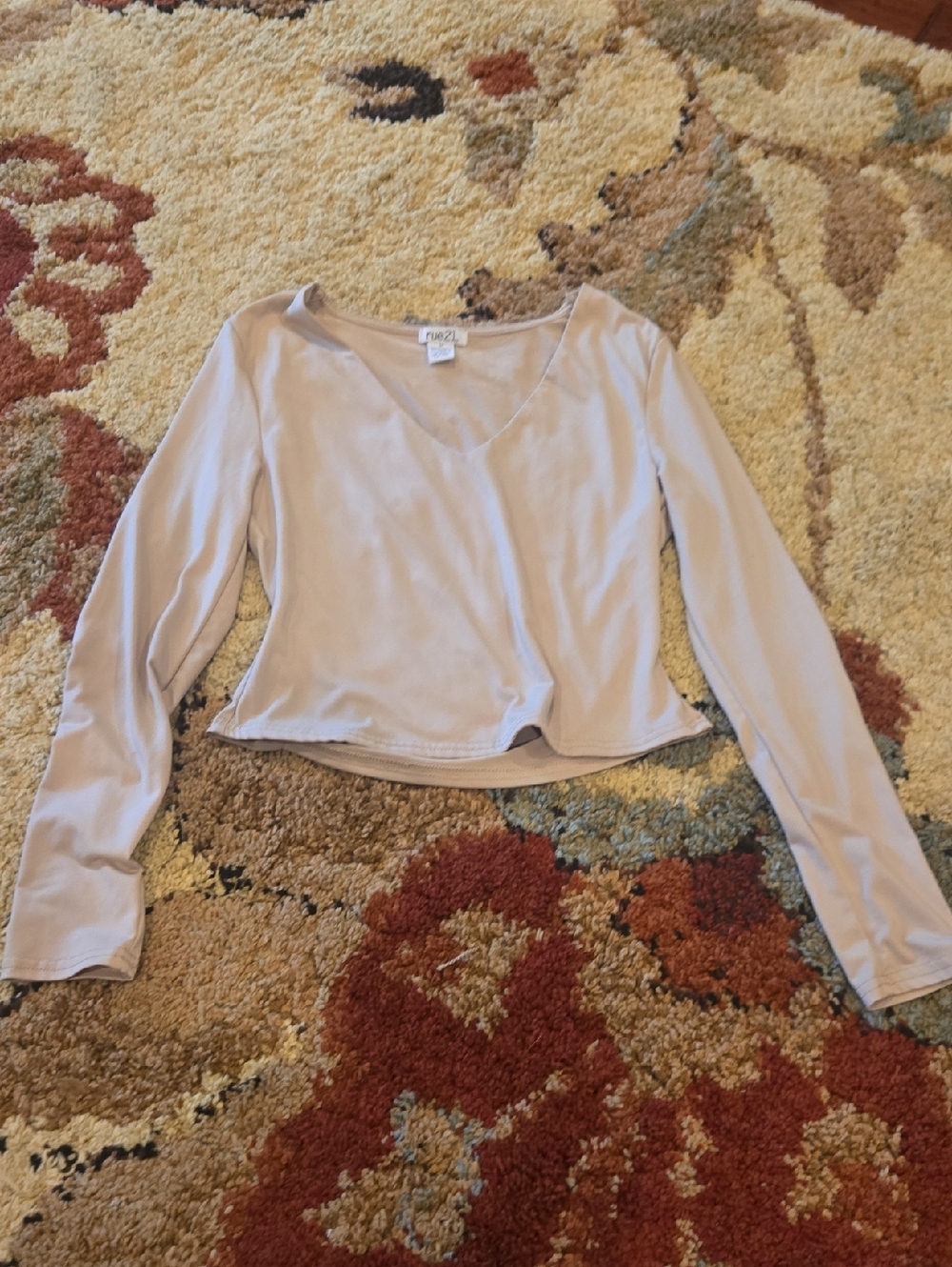 rue21 Beige Scoop Neck Basic Top